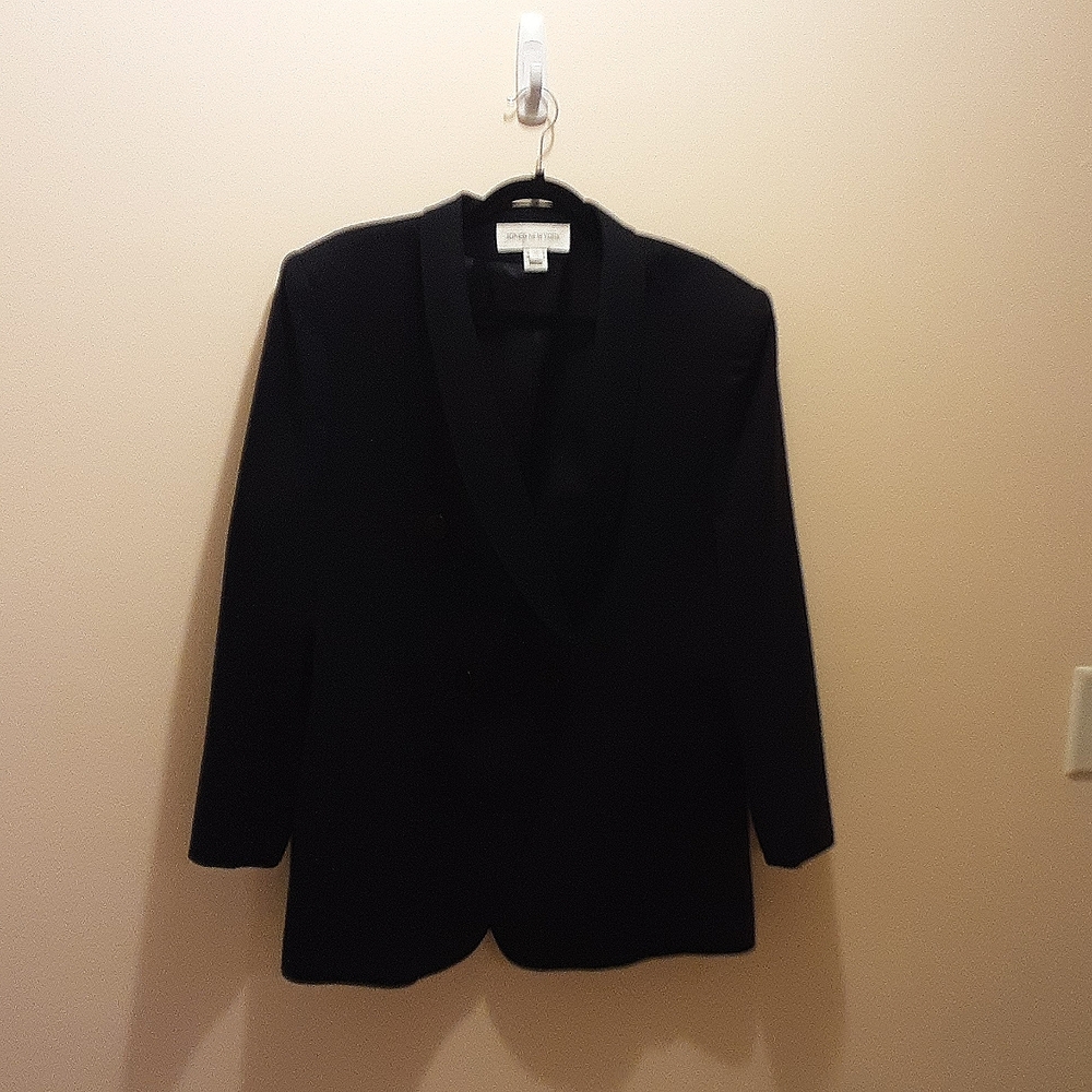 JONES NEW YORK Navy Blue Wool Blazer Size: 16